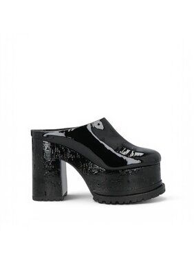 Haus of Honey Patent Leather Platform Mule Clogs Black EU 37 US 6.5-7 NIB
